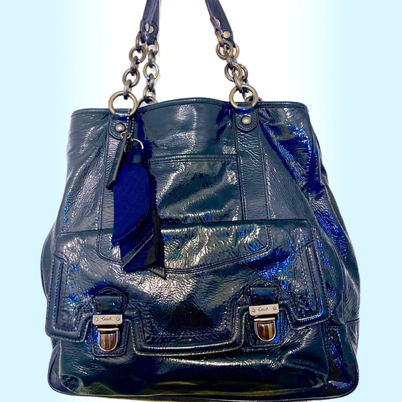 Coach Poppy Navy Blue Rare Hobo Bag with Both Tags